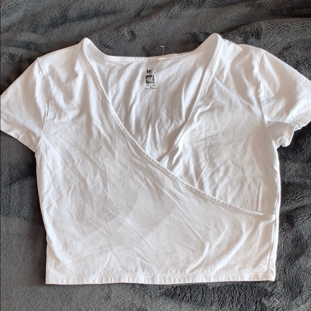 Pacsun White Wrap Top (Surplice Top)